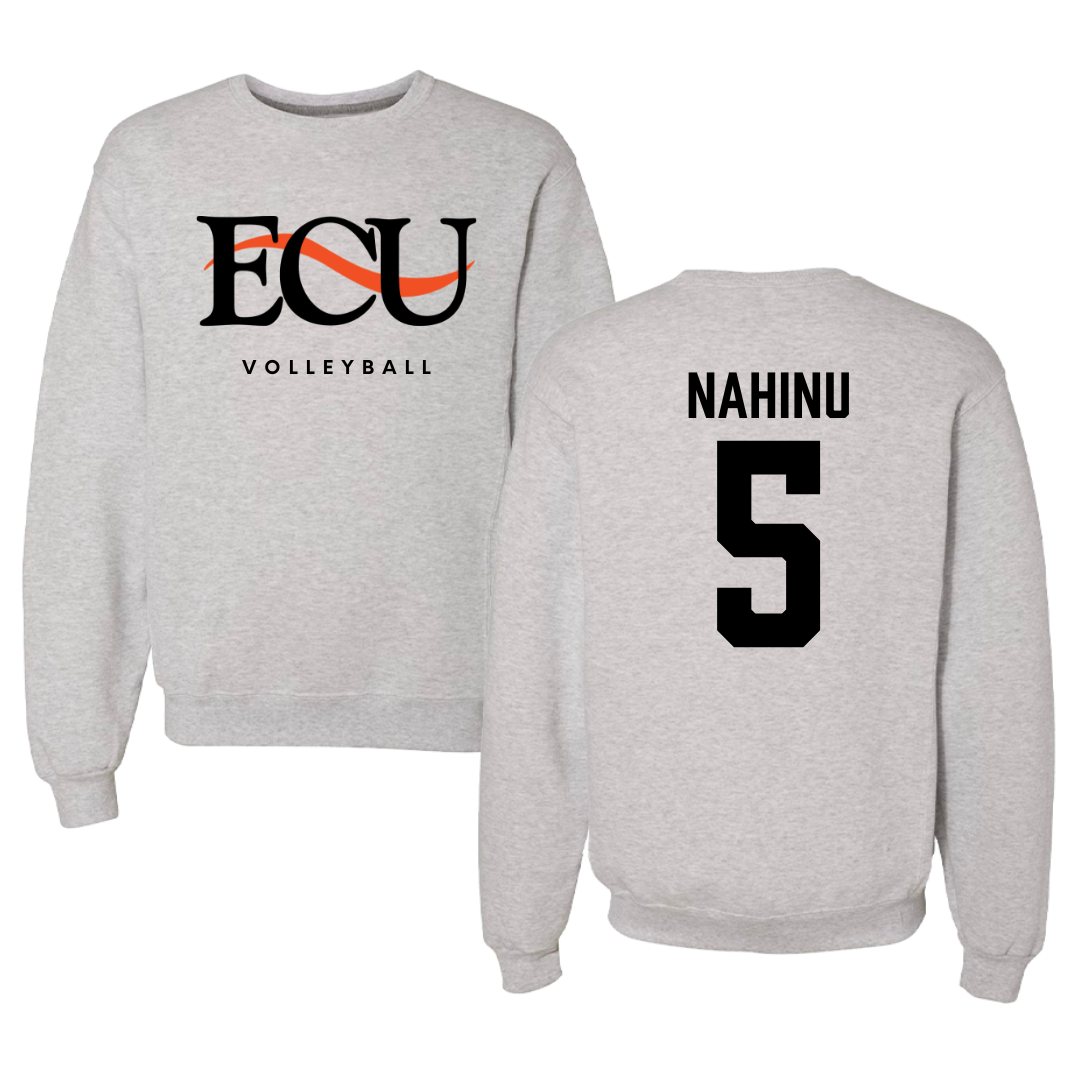 East Central University Volleyball Gray Crewneck  - #5 Angel Nahinu