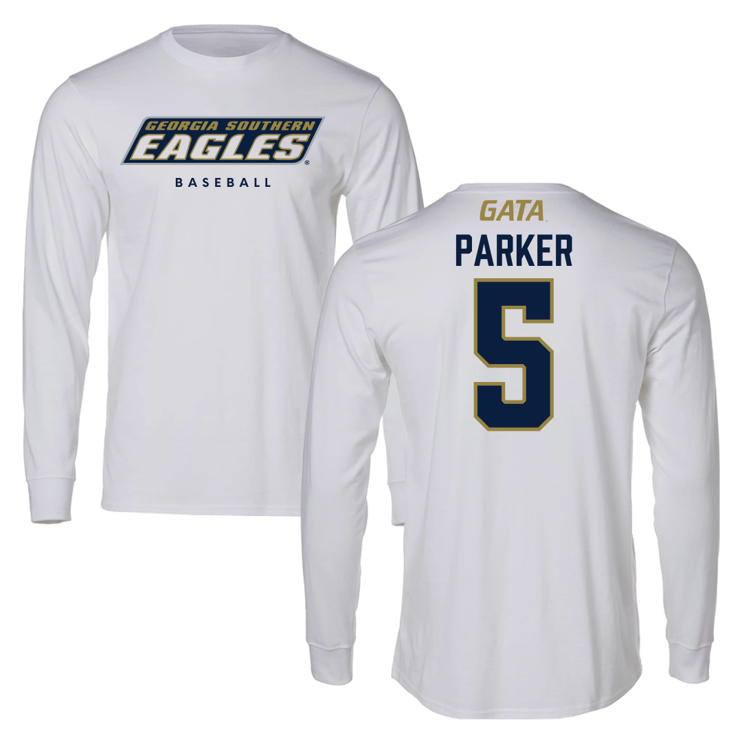 Georgia Southern University Baseball White Long Sleeve  - #5 Cade Parker