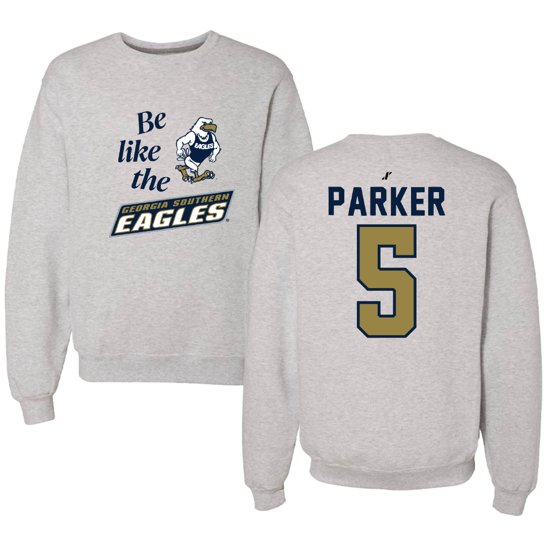 Georgia Southern University Baseball Light Gray Be Like Us Crewneck - #5 Cade Parker