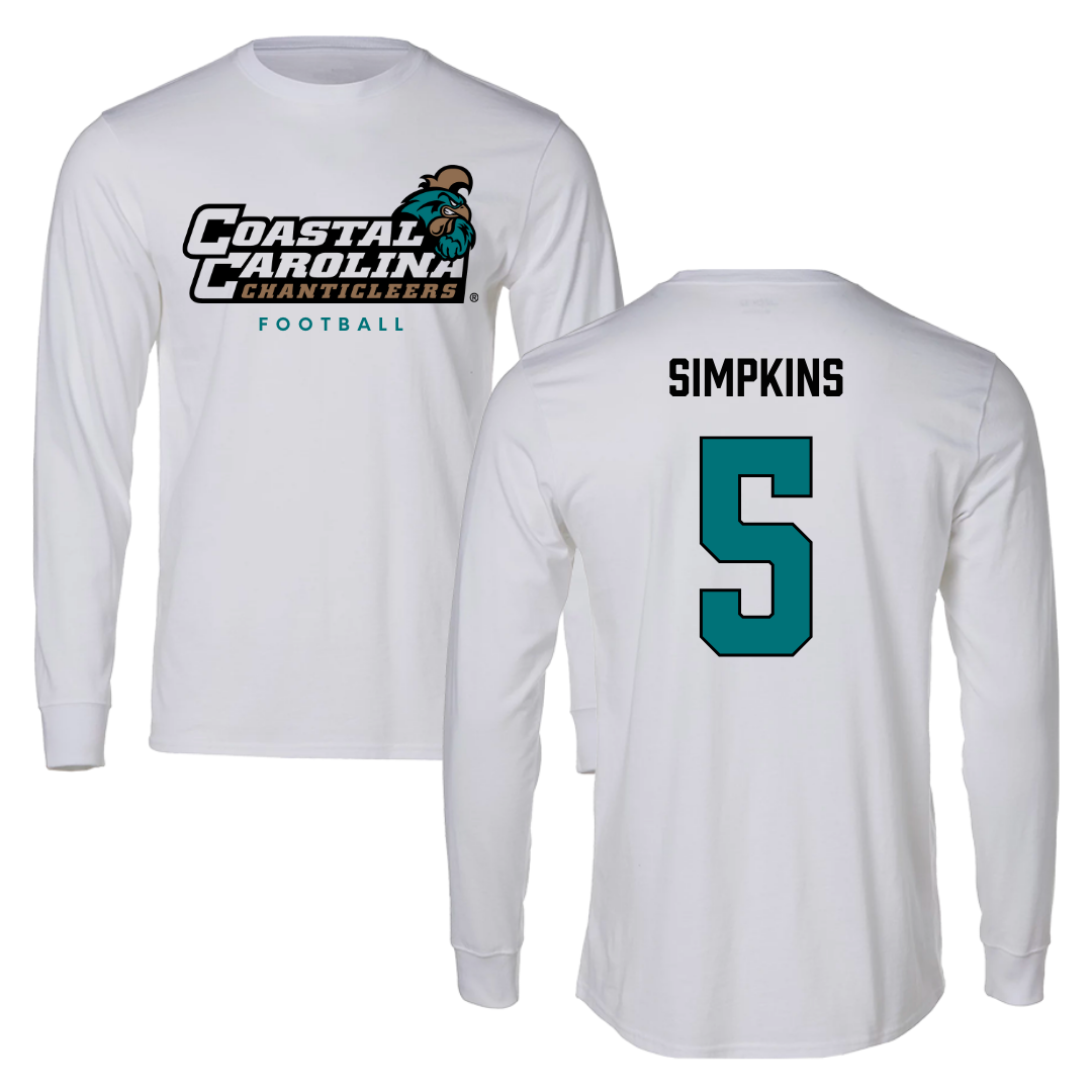 Coastal Carolina University Football White Long Sleeve  - #5 Ja'Vin Simpkins