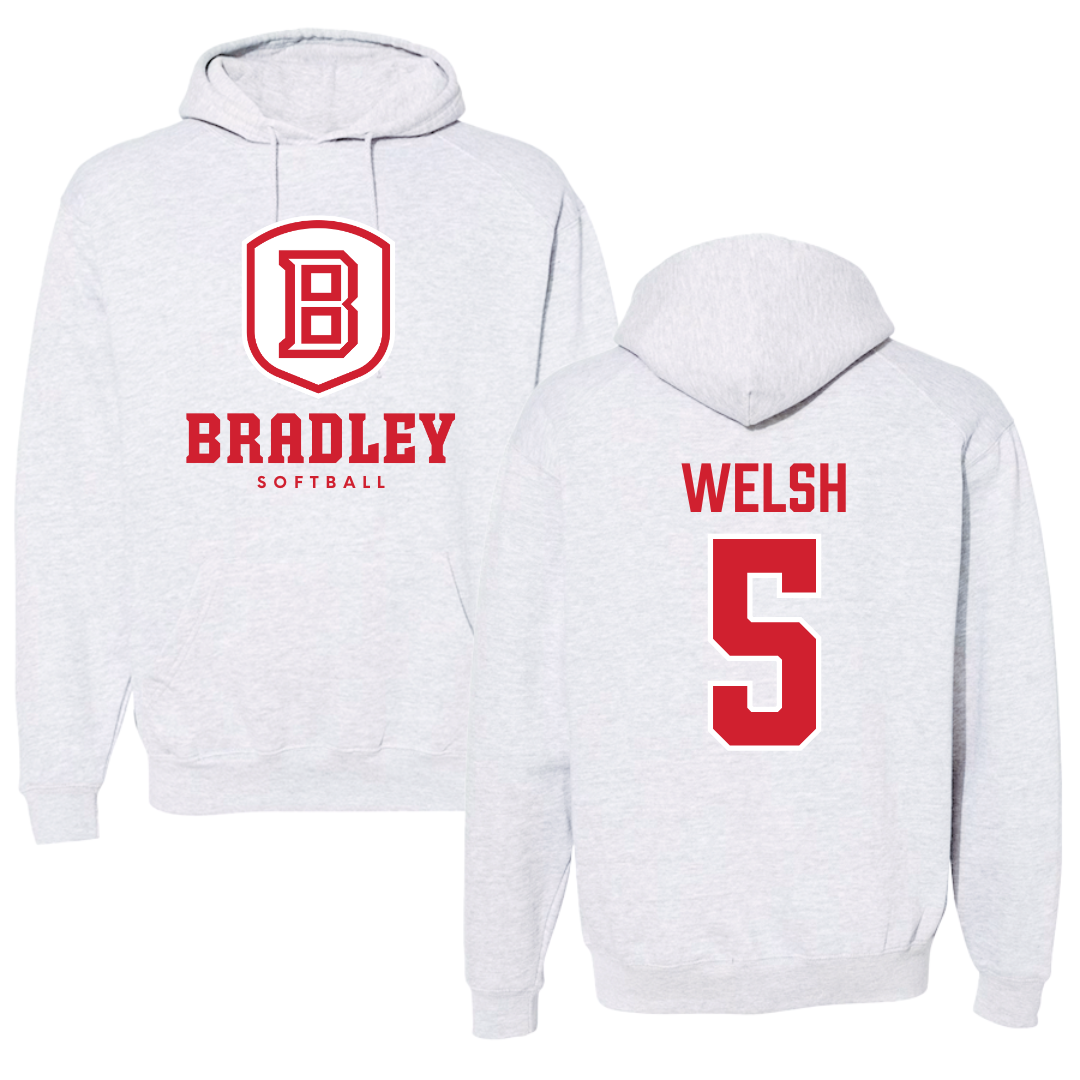 Bradley University Softball Gray Hoodie  - #5 Addie Welsh