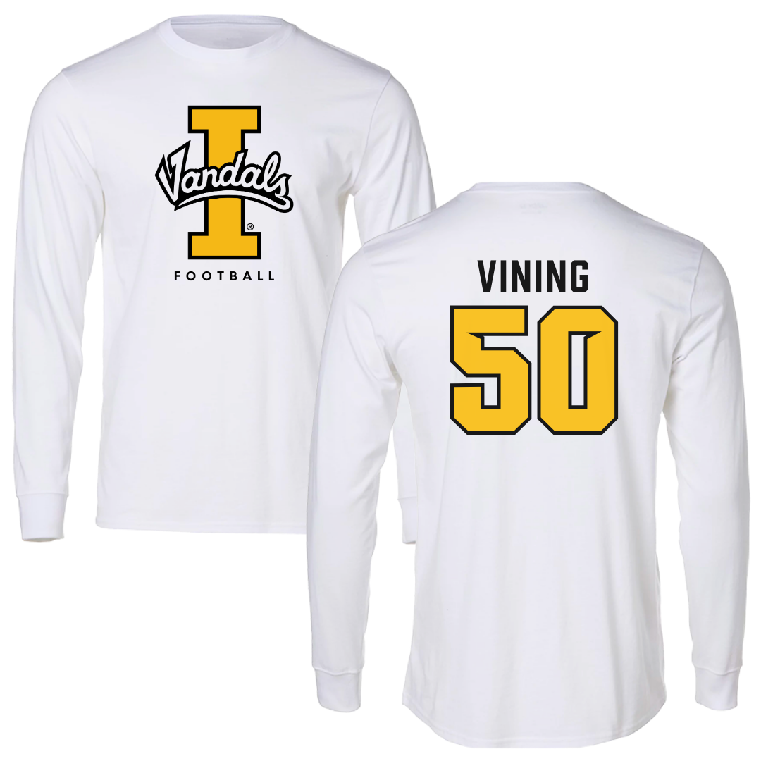 University of Idaho Football White Vandals Long Sleeve - #50 Layton Vining