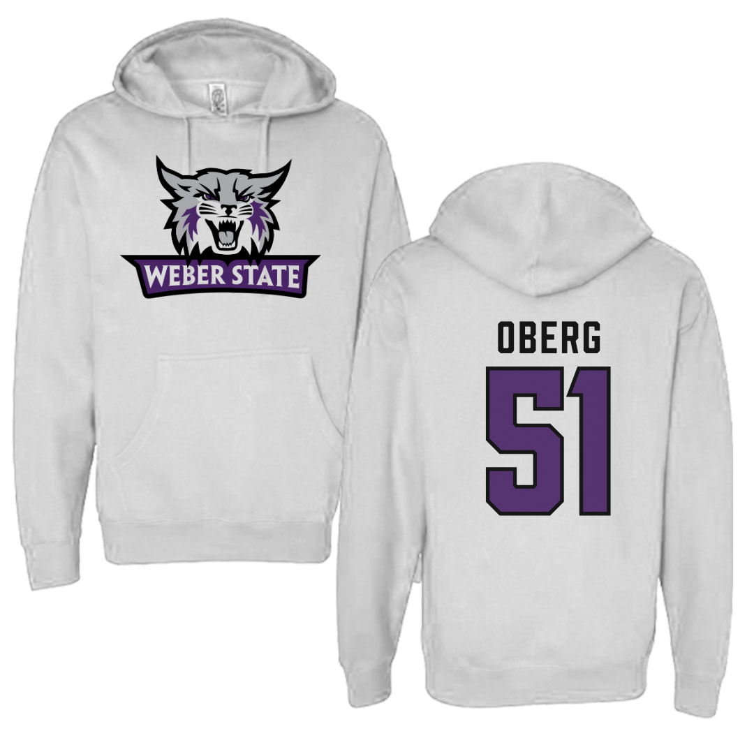 Weber State University Football White Hoodie  - #51 Ashden Oberg