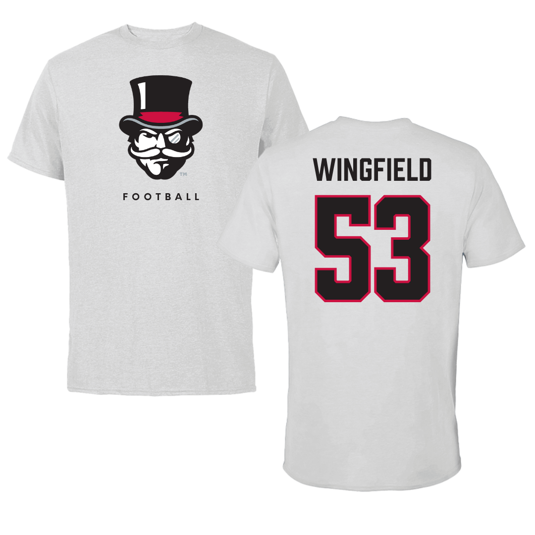 Austin Peay State University Football Gray Mascot Tee - #53 Christian Wingfield