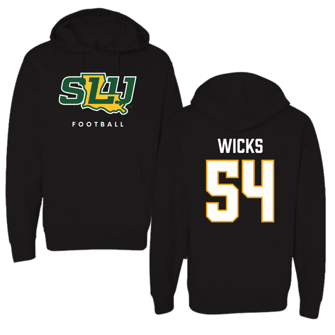 Southeastern Louisiana University Football Black Hoodie  - #54 Brockhim Wicks