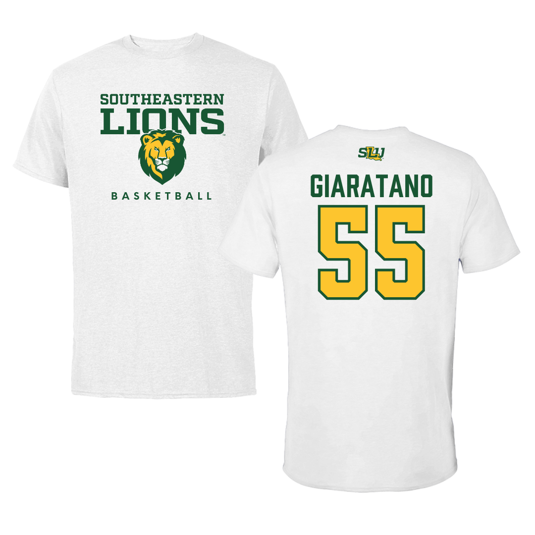 Camiseta blanca de baloncesto de la Universidad Southeastern Louisiana - #55 Hailey Giaratano