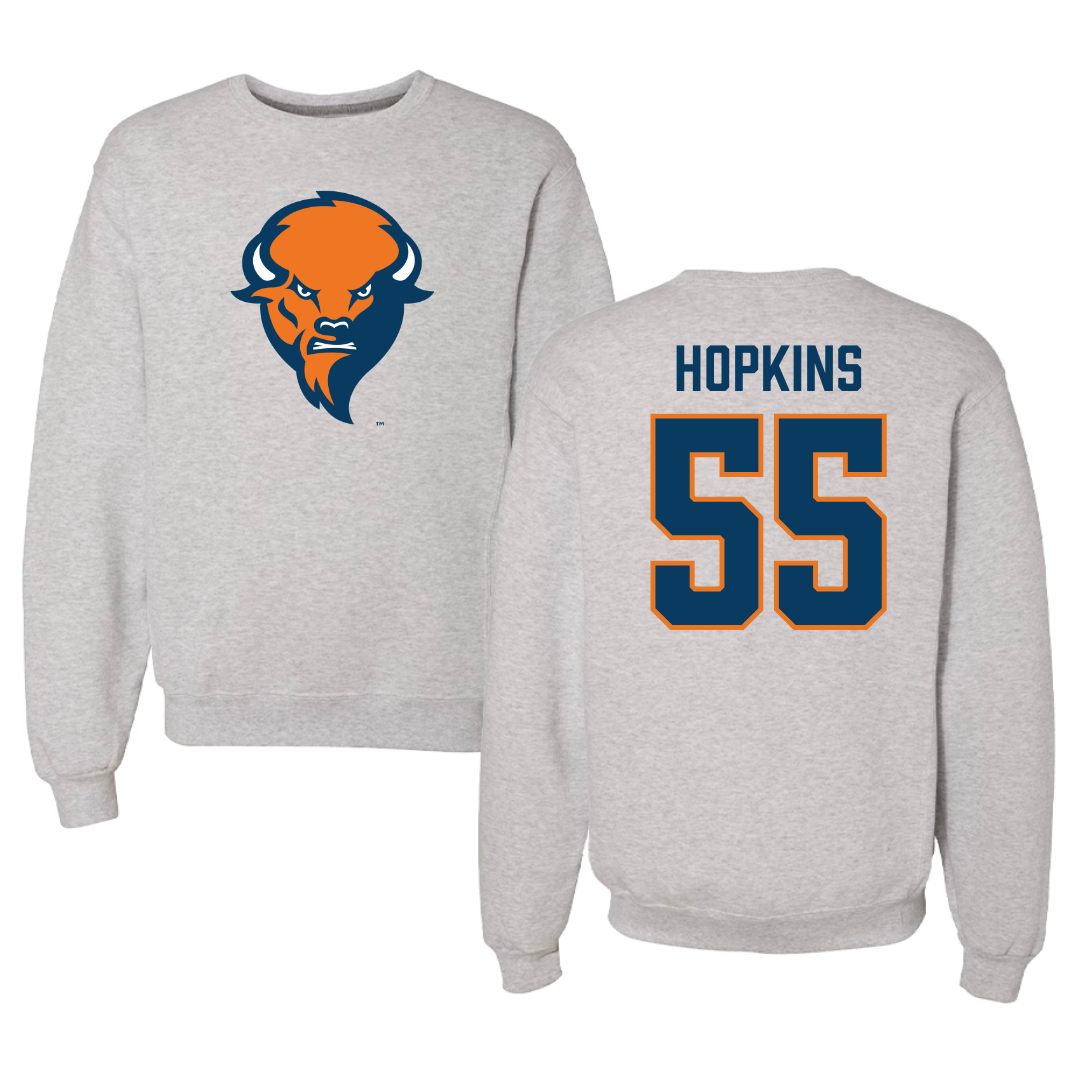 Bucknell University Lacrosse Gray Crewneck  - #55 Will Hopkins