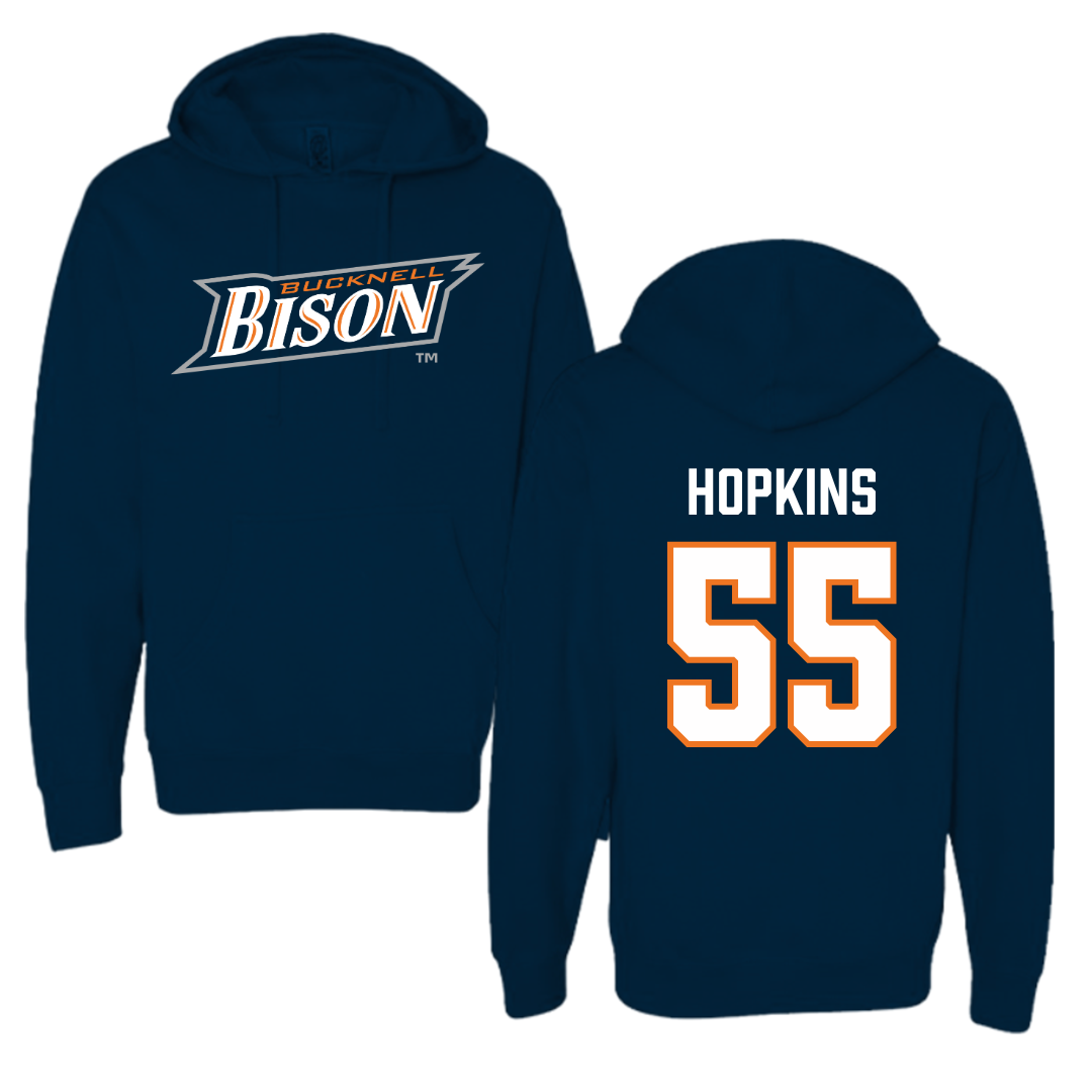 Bucknell University Lacrosse Navy Hoodie  - #55 Will Hopkins