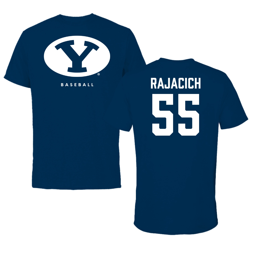 Brigham Young University Baseball Navy Tee  - #55 Seth Rajacich