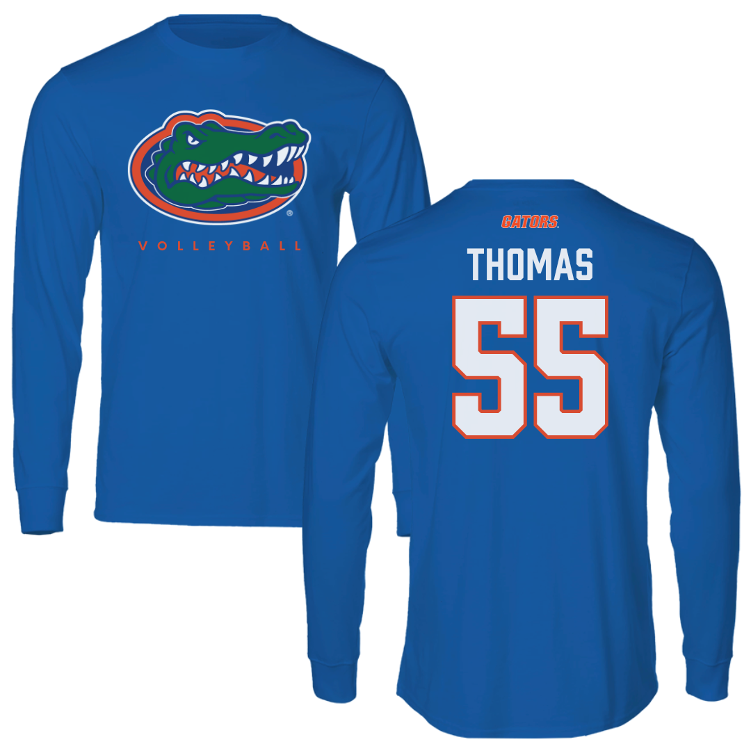 University of Florida Volleyball Blue Mascot Long Sleeve - #55 Amaya Thomas