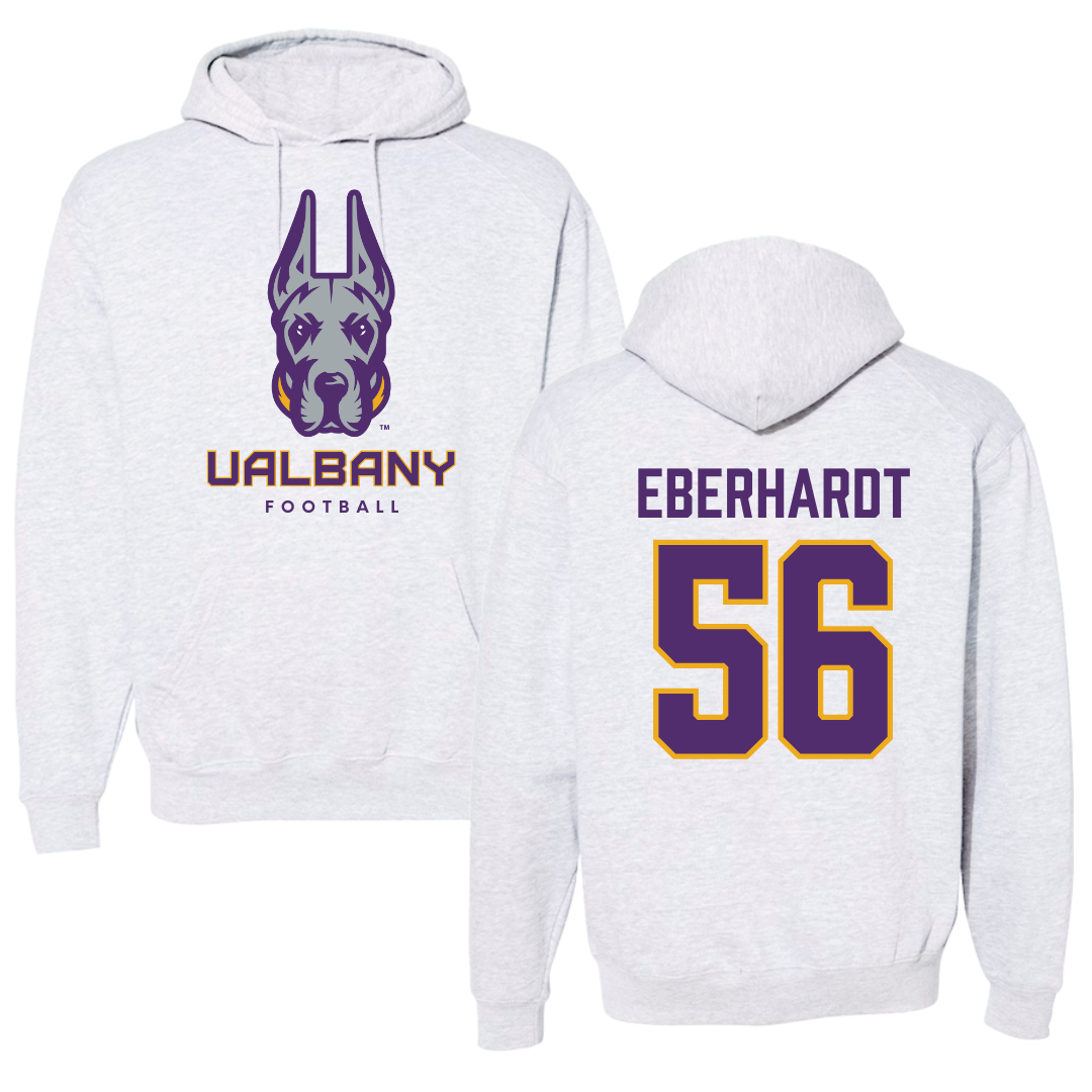 University at Albany Football Gray Hoodie  - #56 Neco Eberhardt