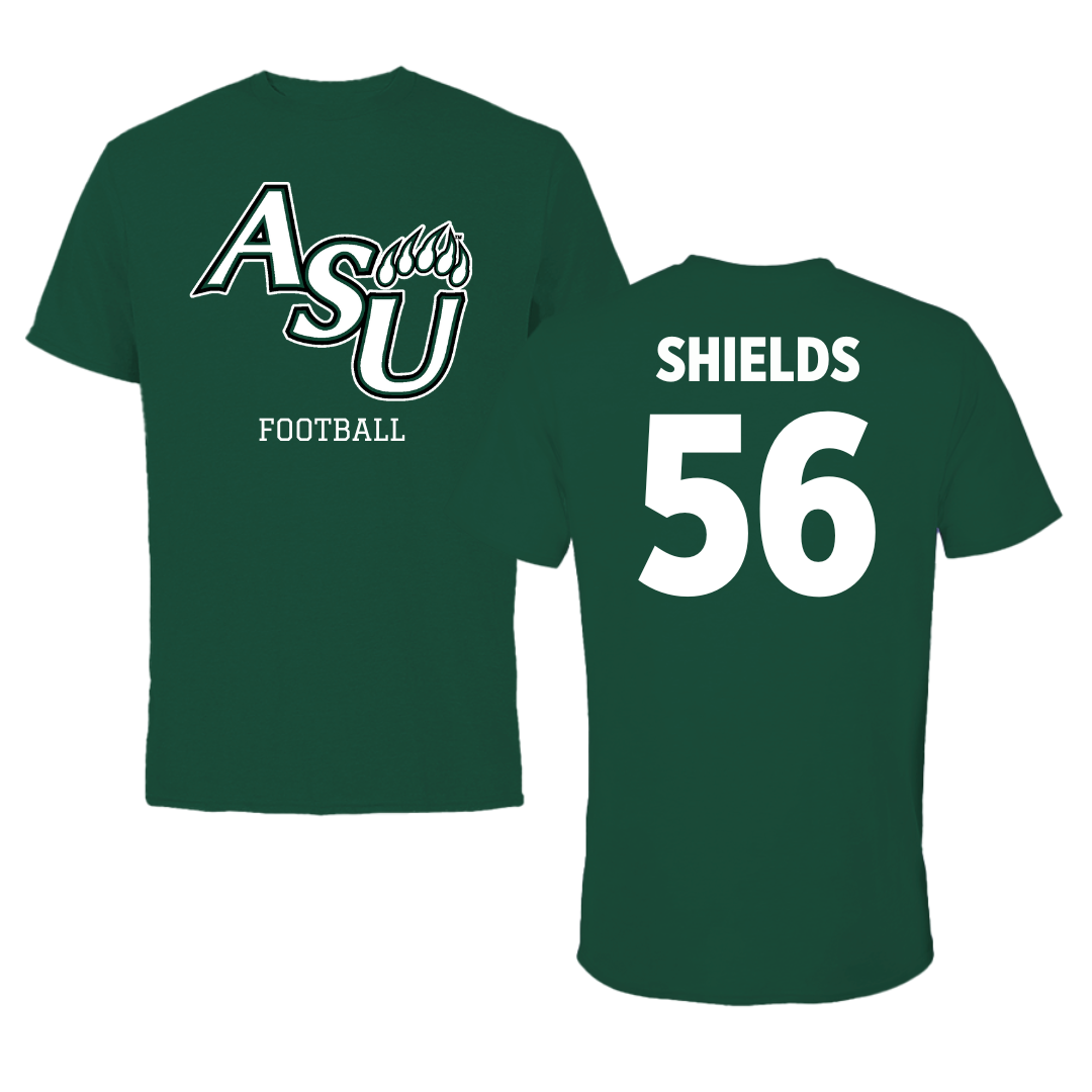Adams State University Football Green Tee  - #56 Aiden Shields