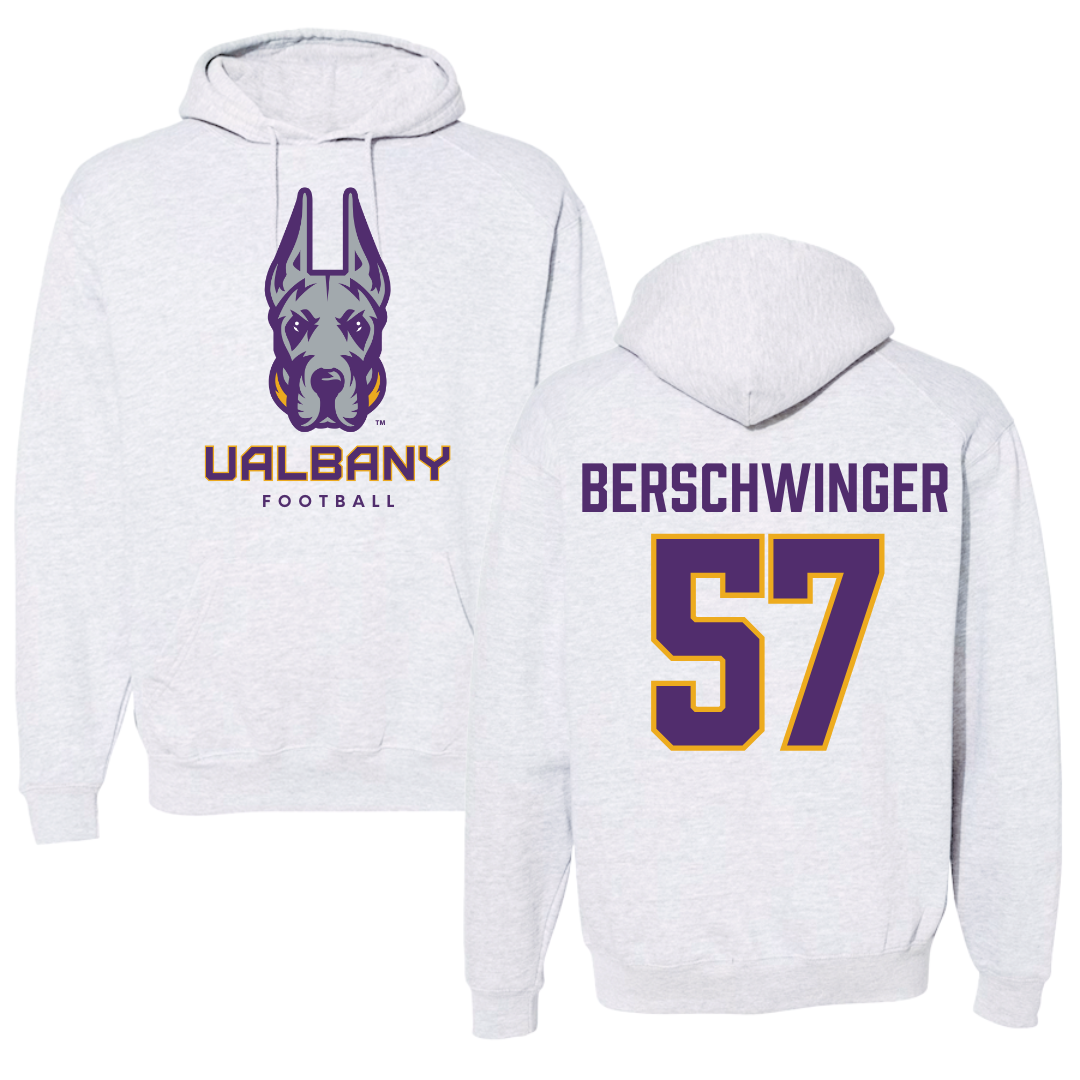 University at Albany Football Gray Hoodie  - #57 Troy Berschwinger