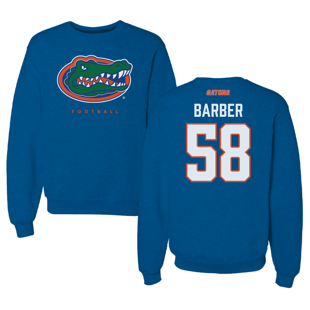 University of Florida Football Blue Mascot Crewneck - #58 Austin Barber