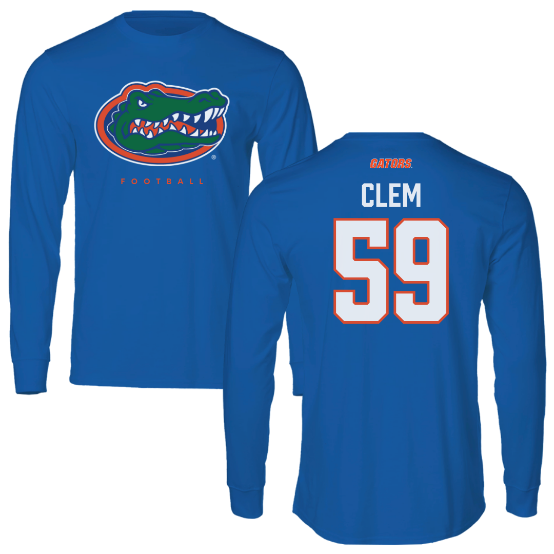 University of Florida Football Blue Mascot Long Sleeve - #59 Hayden Clem