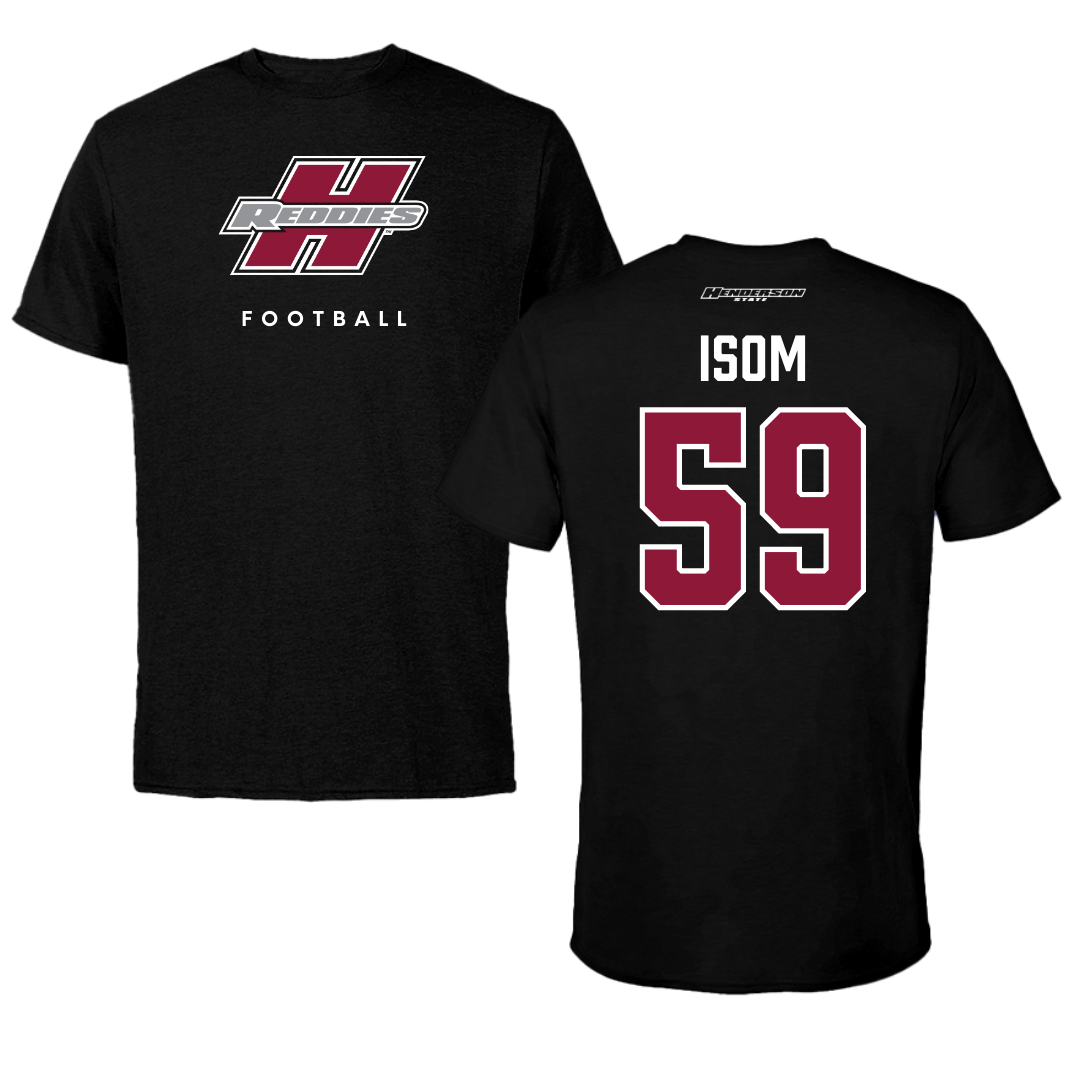 Henderson State University Football Black Tee  - #59 Alexander Isom