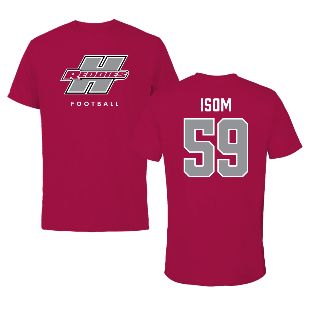 Henderson State University Football Cardinal Tee  - #59 Alexander Isom