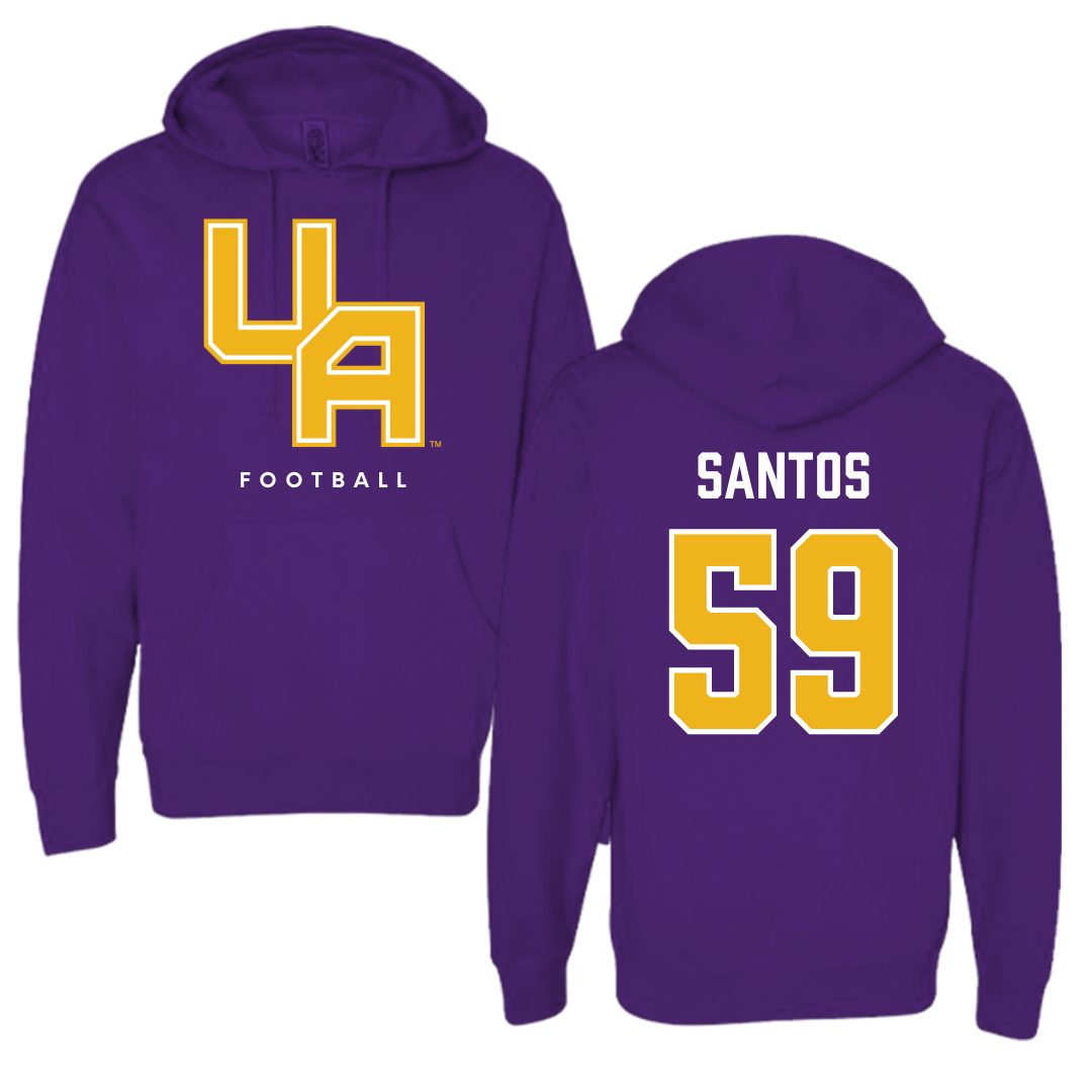 University at Albany Football Purple Hoodie  - #59 Kenneth Santos