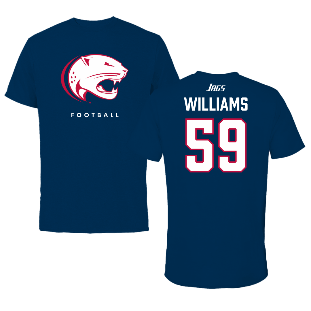 University of South Alabama Football Navy Tee  - #59 Sam Williams