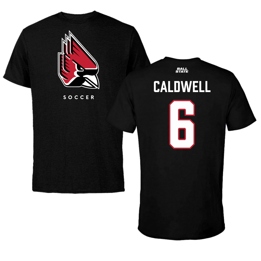 Ball State University Soccer Black Tee  - #6 Delaney Caldwell