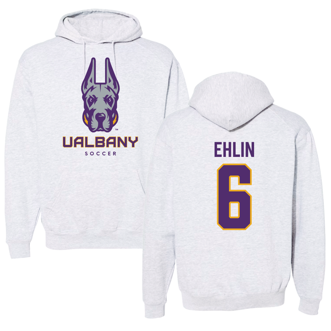 University at Albany Soccer Gray Hoodie  - #6 Elias Ehlin