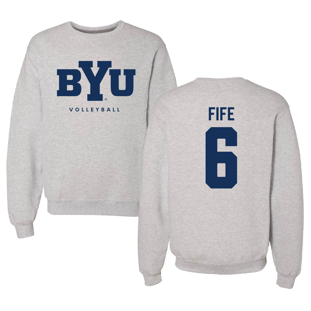 Brigham Young University Volleyball Gray Crewneck  - #6 Jackson Fife