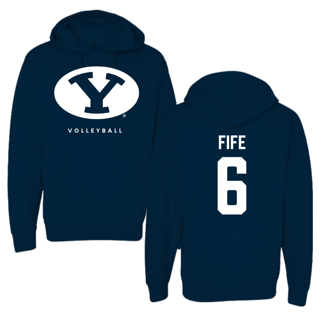 Brigham Young University Volleyball Navy Hoodie  - #6 Jackson Fife
