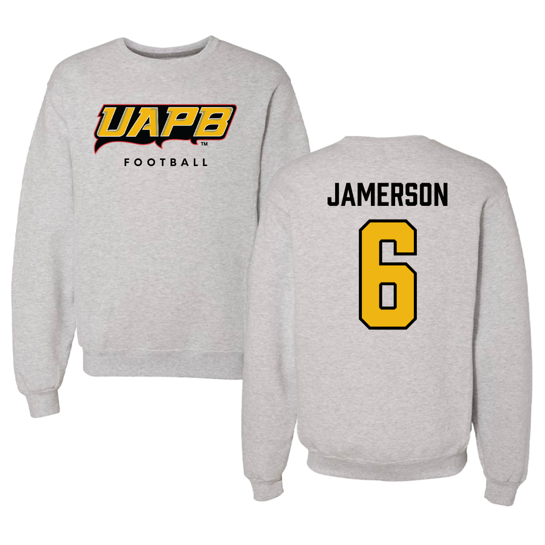 University of Arkansas-Pine Bluff Football Gray Crewneck  - #6 Michael Jamerson
