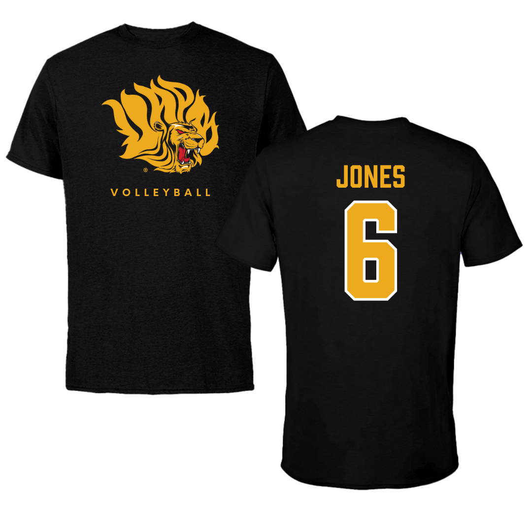 University of Arkansas-Pine Bluff Volleyball Black Tee  - #6 Amayah Jones