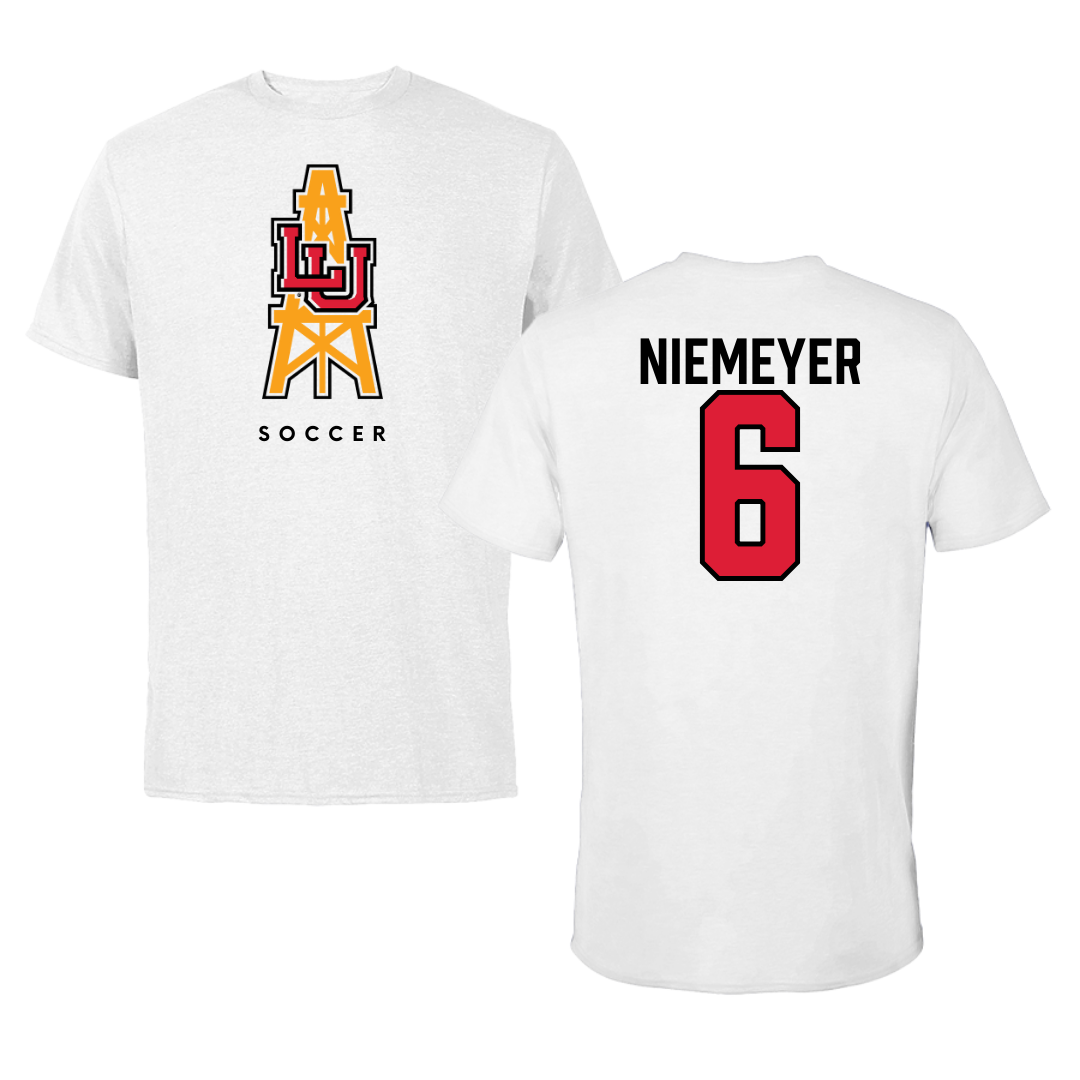 Lamar University Soccer White Tee  - #6 Kaitlyn Niemeyer