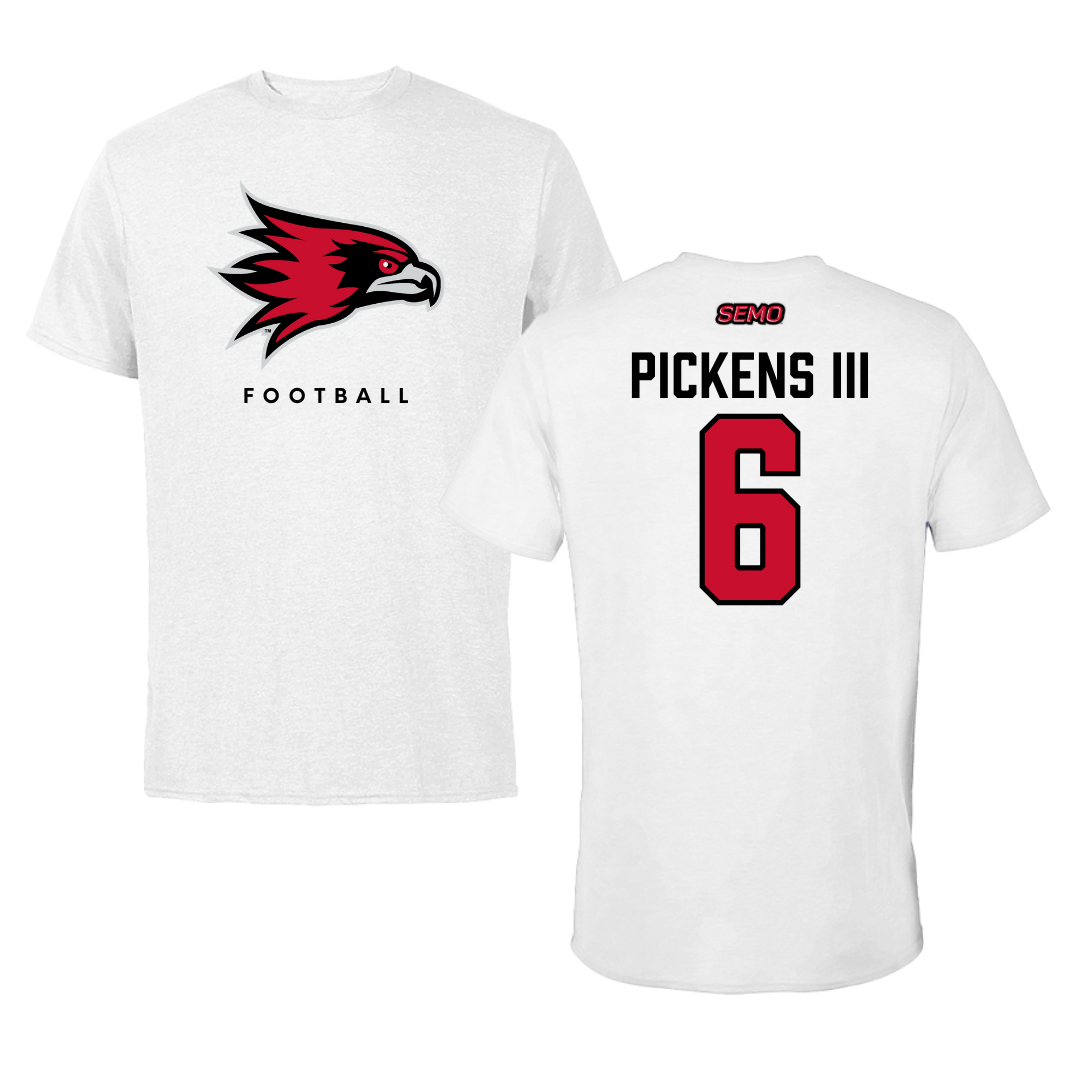 Southeast Missouri State University Football White Tee  - #6 Henry Pickens III