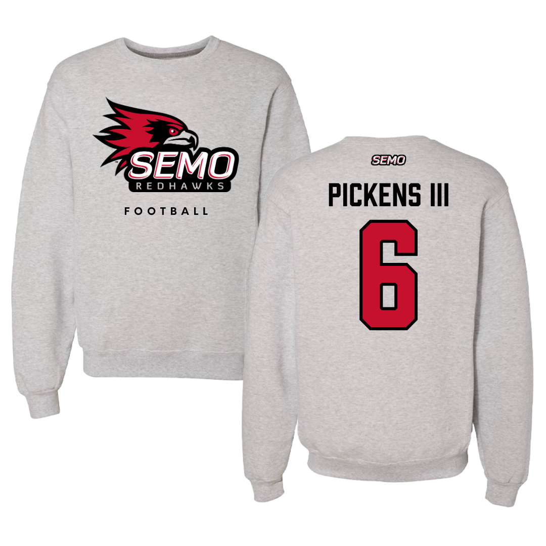 Southeast Missouri State University Football Gray Crewneck  - #6 Henry Pickens III