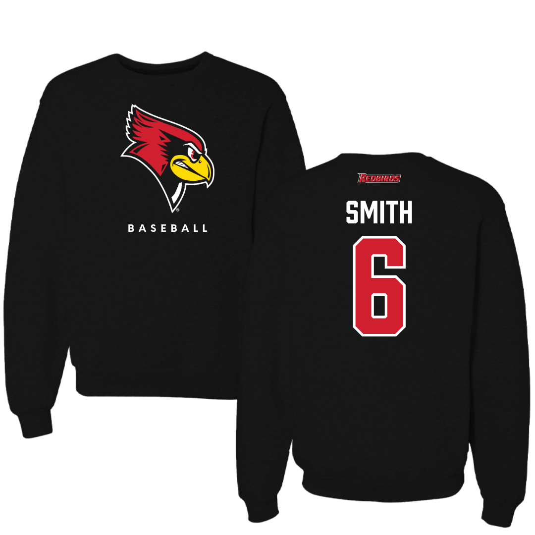 Illinois State University Baseball Black Mascot Crewneck  - #6 Noah Smith