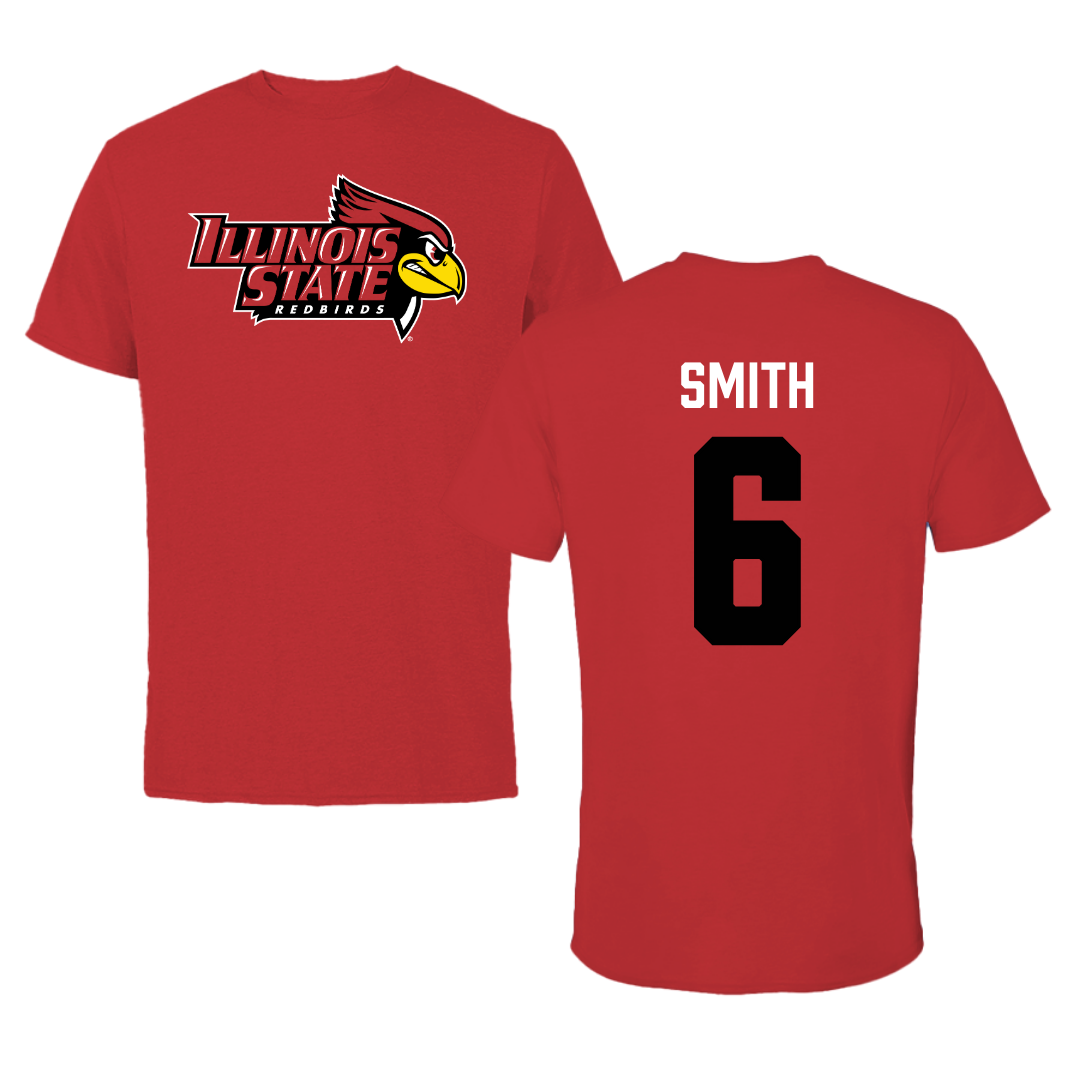 Illinois State University Baseball Red Redbird Tee  - #6 Noah Smith