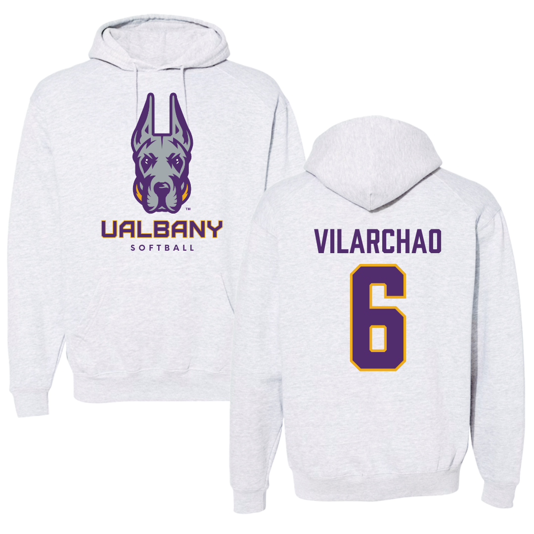 University at Albany Softball Gray Hoodie  - #6 Victoria Vilarchao