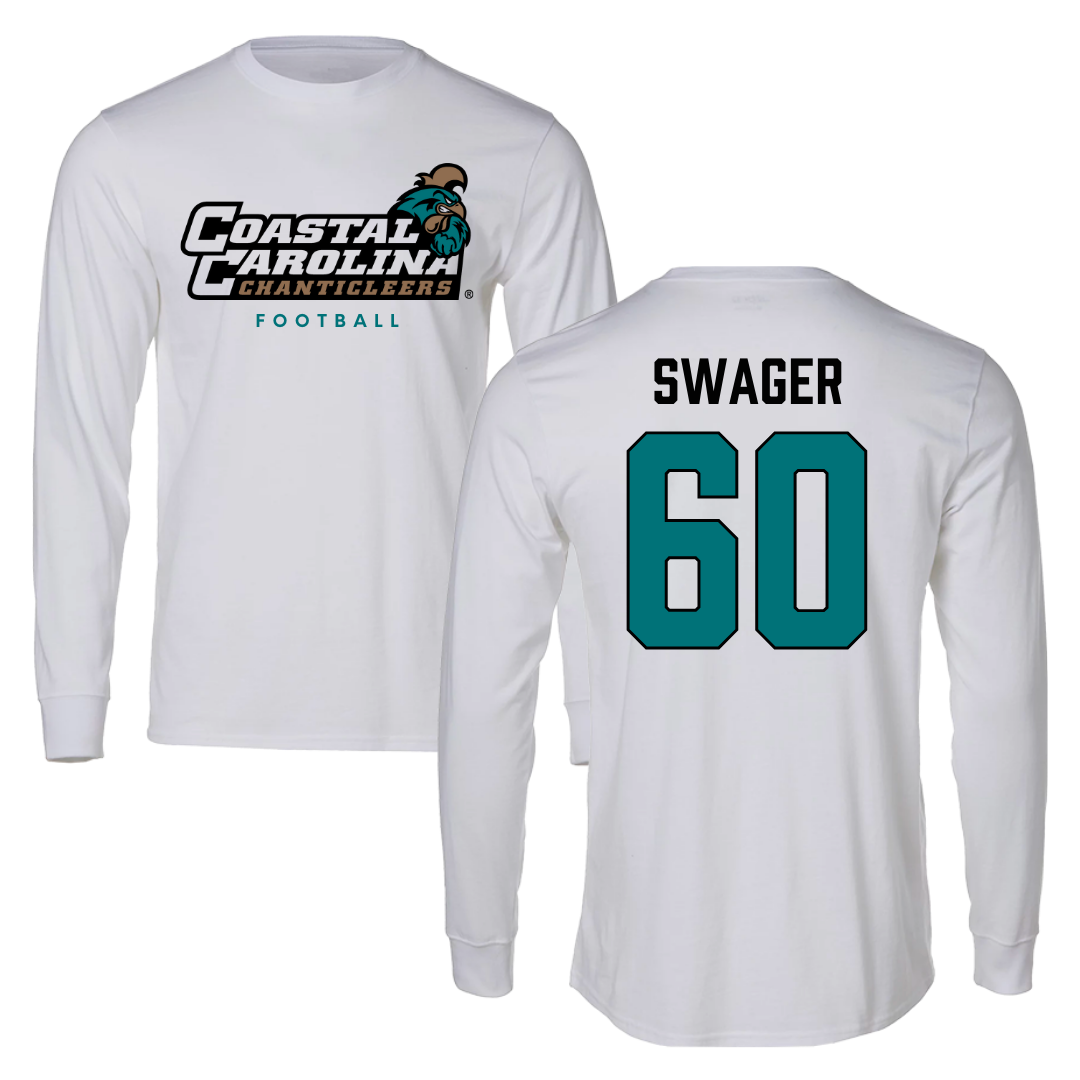 Coastal Carolina University Football White Long Sleeve  - #60 Mike Swager