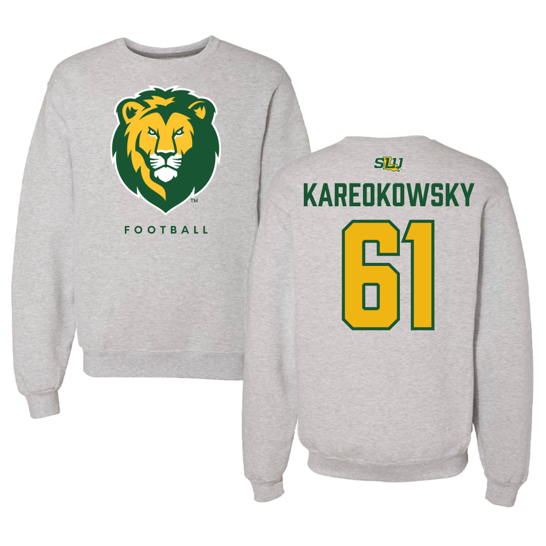 Southeastern Louisiana University Football Gray Crewneck  - #61 Holden Kareokowsky