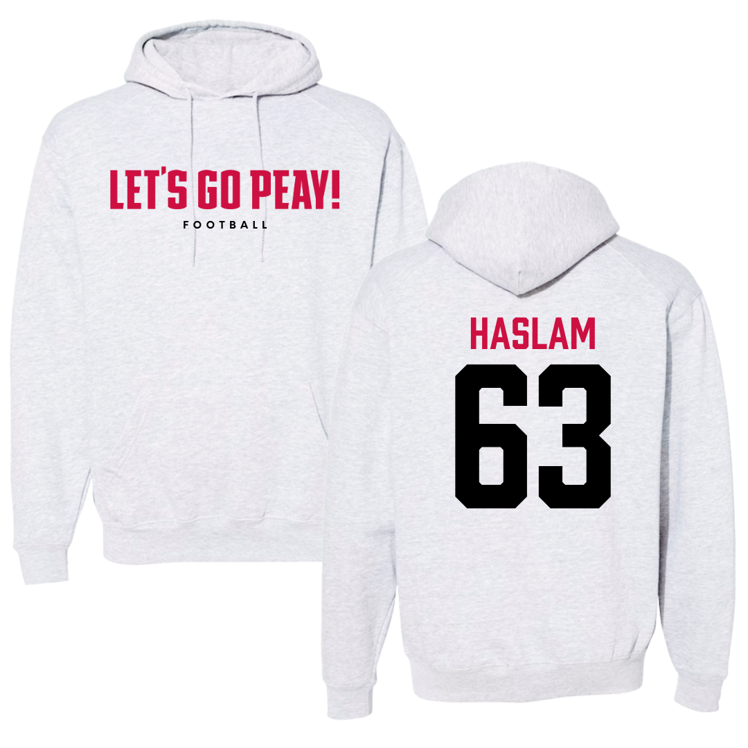 Austin Peay State University Football Gray Hoodie  - #63 Donovan Haslam