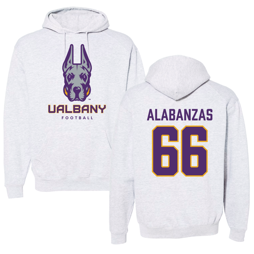 University at Albany Football Gray Hoodie  - #66 Christopher Alabanzas