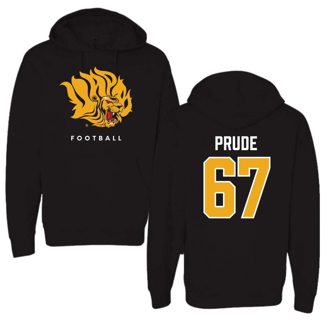 University of Arkansas-Pine Bluff Football Black Hoodie  - #67 Marcus Prude