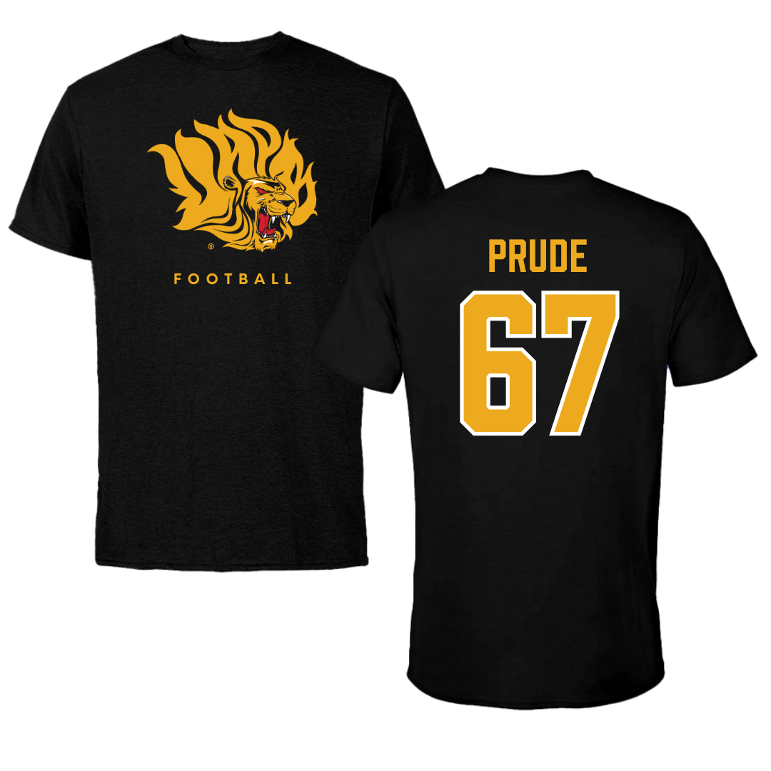University of Arkansas-Pine Bluff Football Black Tee  - #67 Marcus Prude