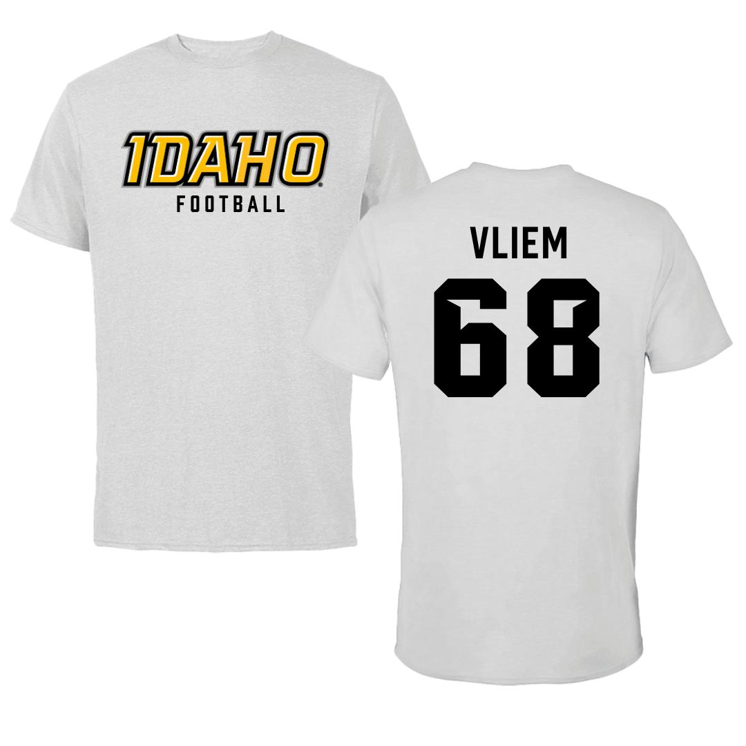 University of Idaho Football Gray Tee - #68 Charlie Vliem