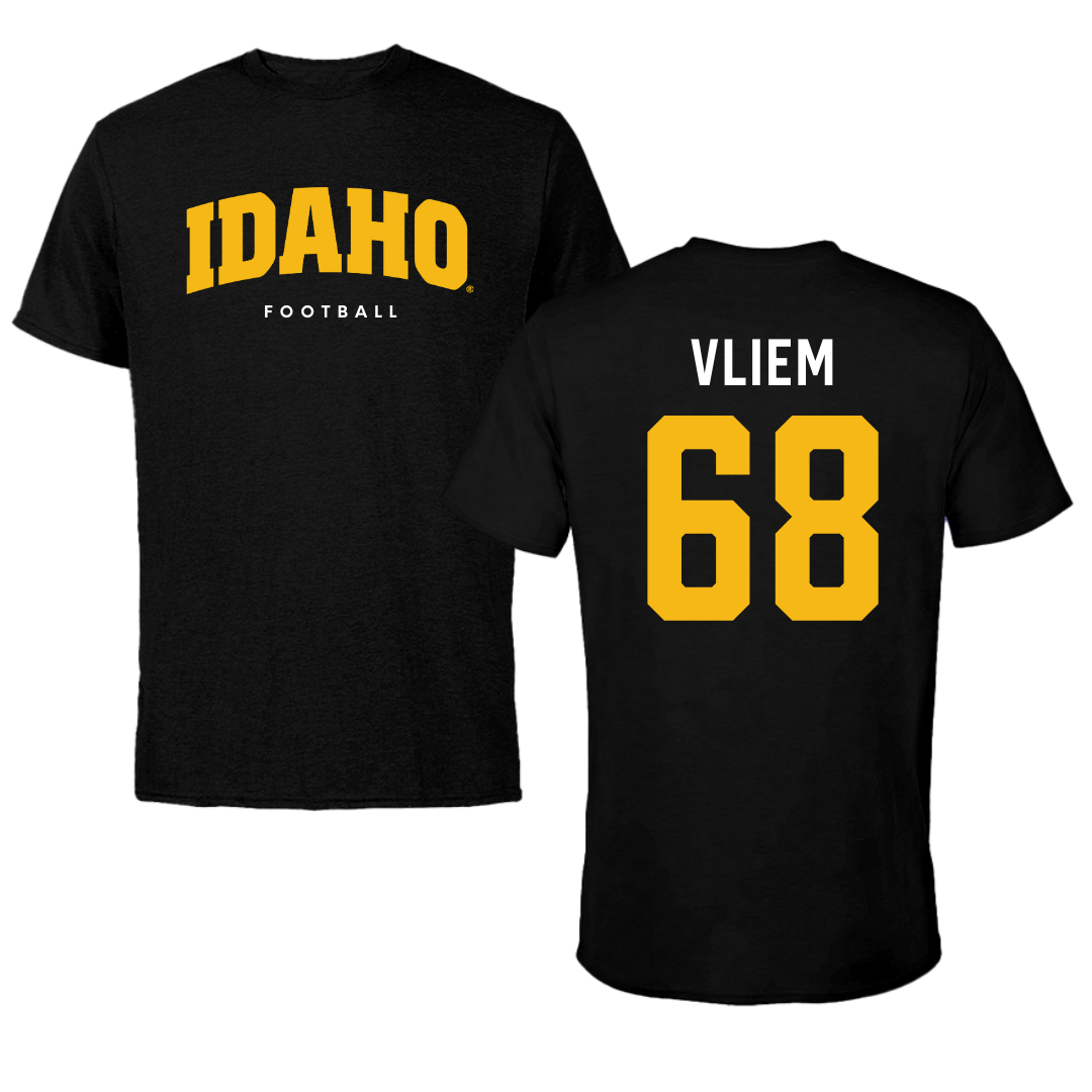 University of Idaho Football Black Idaho Tee - #68 Charlie Vliem