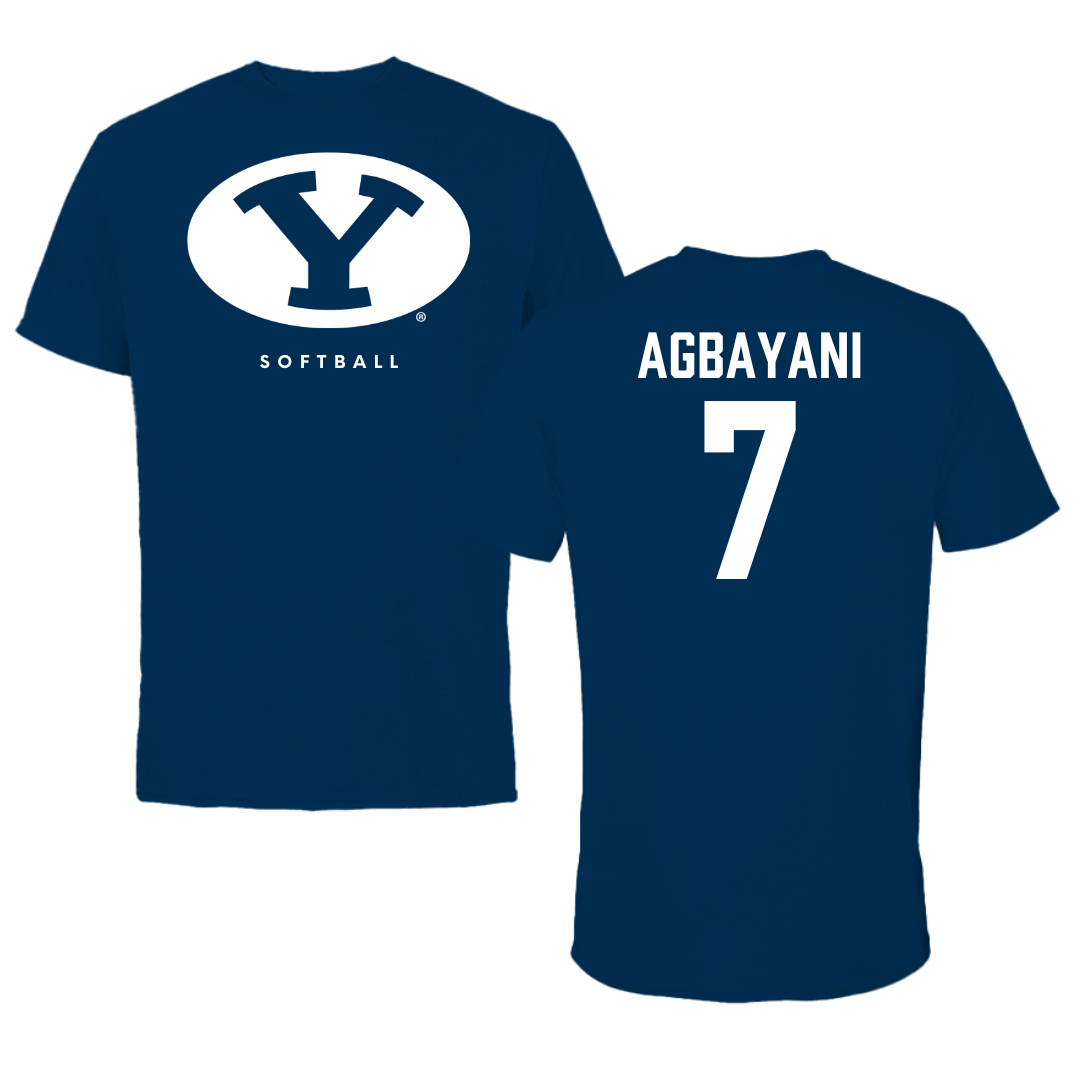 Brigham Young University Softball Navy Tee  - #7 Aleia Agbayani
