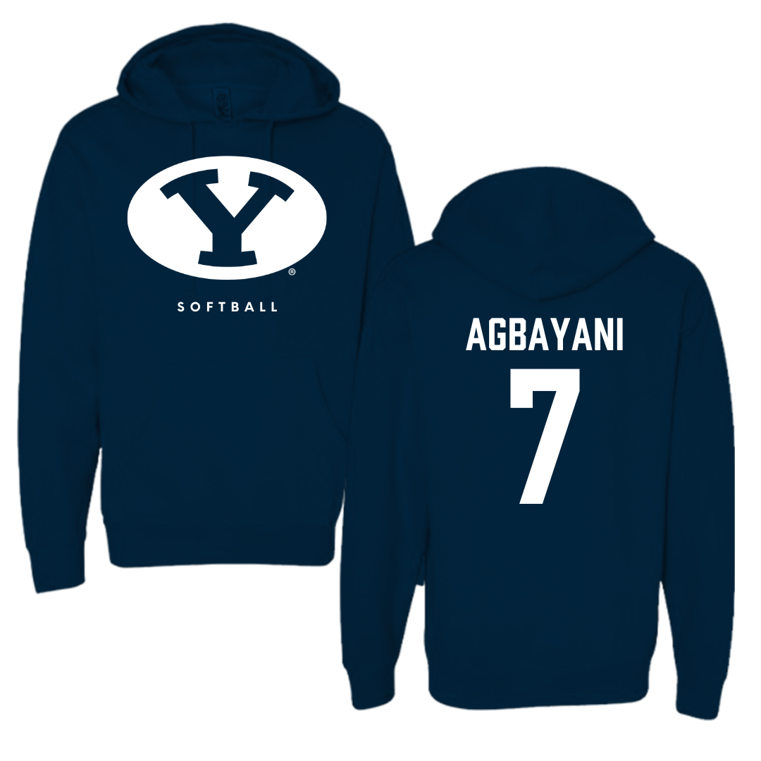 Brigham Young University Softball Navy Hoodie  - #7 Aleia Agbayani