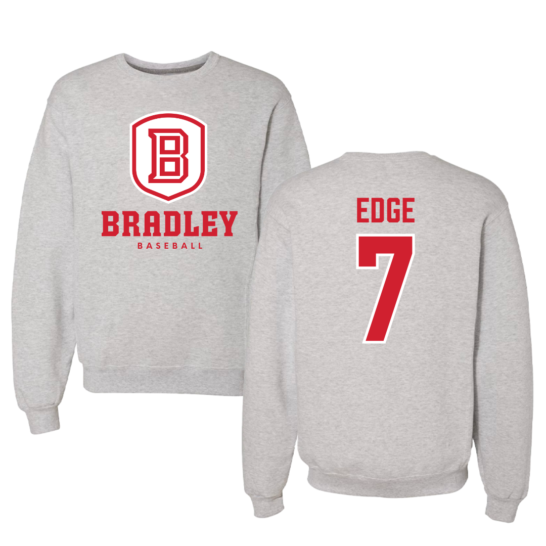 Bradley University Baseball Gray Crewneck - #7 Anthony Edge