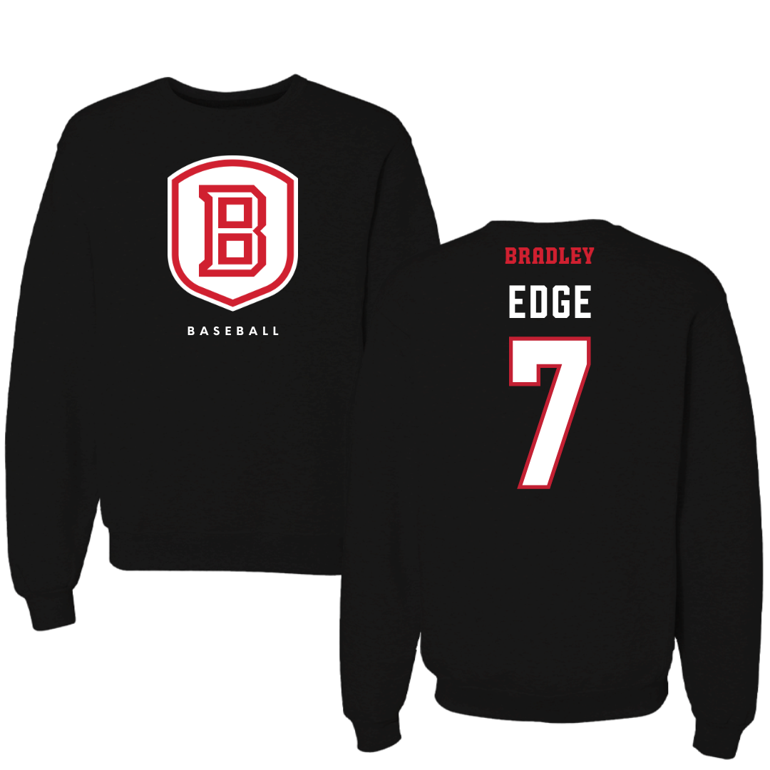 Bradley University Baseball Black Crewneck  - #7 Anthony Edge