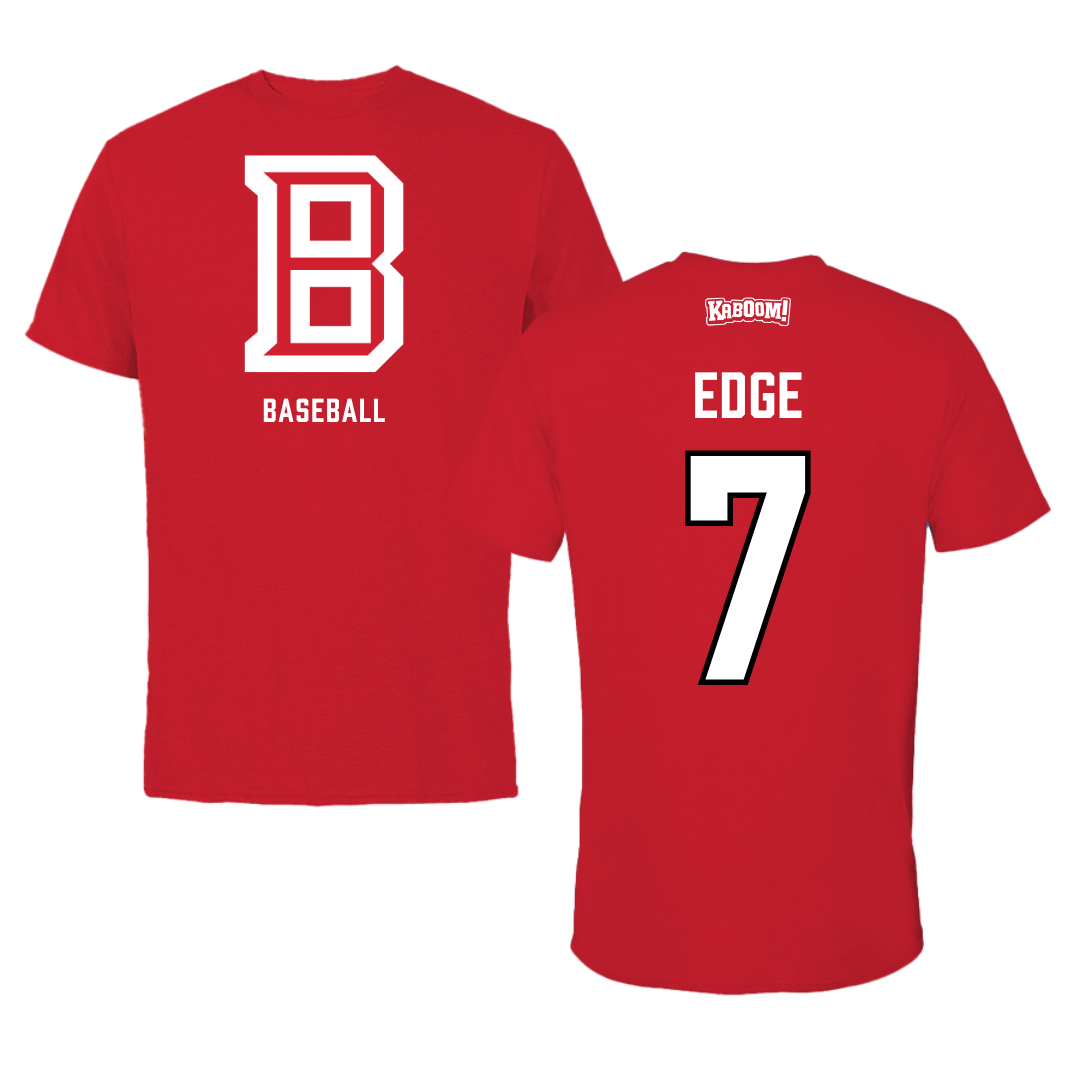 Bradley University Baseball Red Block Tee - #7 Anthony Edge