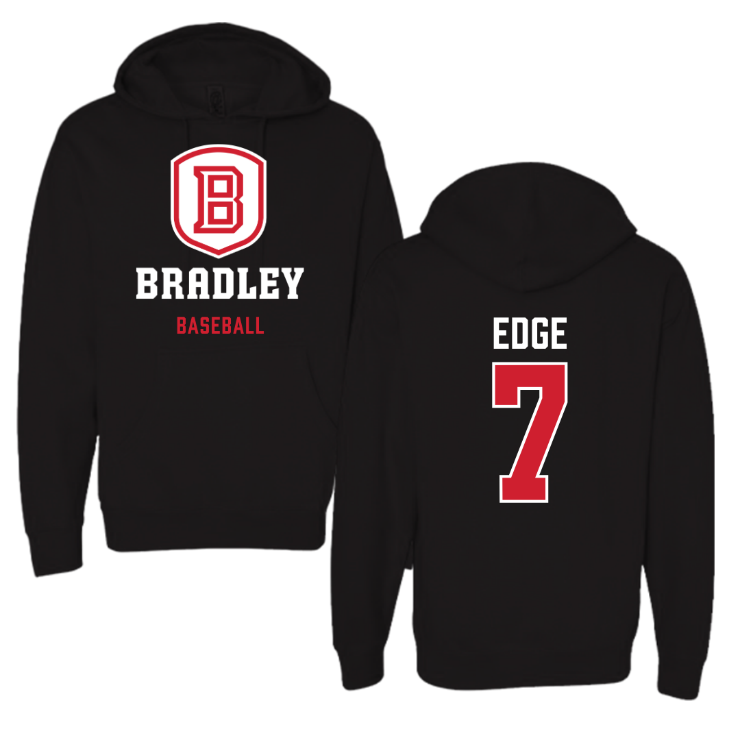 Bradley University Baseball Black Hoodie  - #7 Anthony Edge