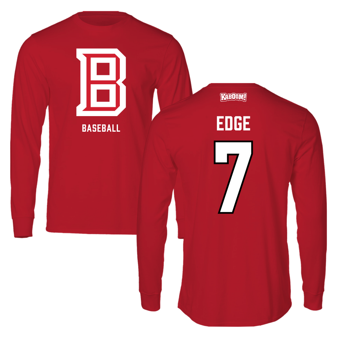 Bradley University Baseball Red Long Sleeve  - #7 Anthony Edge